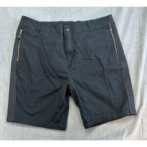 Converse Flat Front Mens 36 x 8 Shorts Black Zip Pockets Cotton Stripe Outdoors